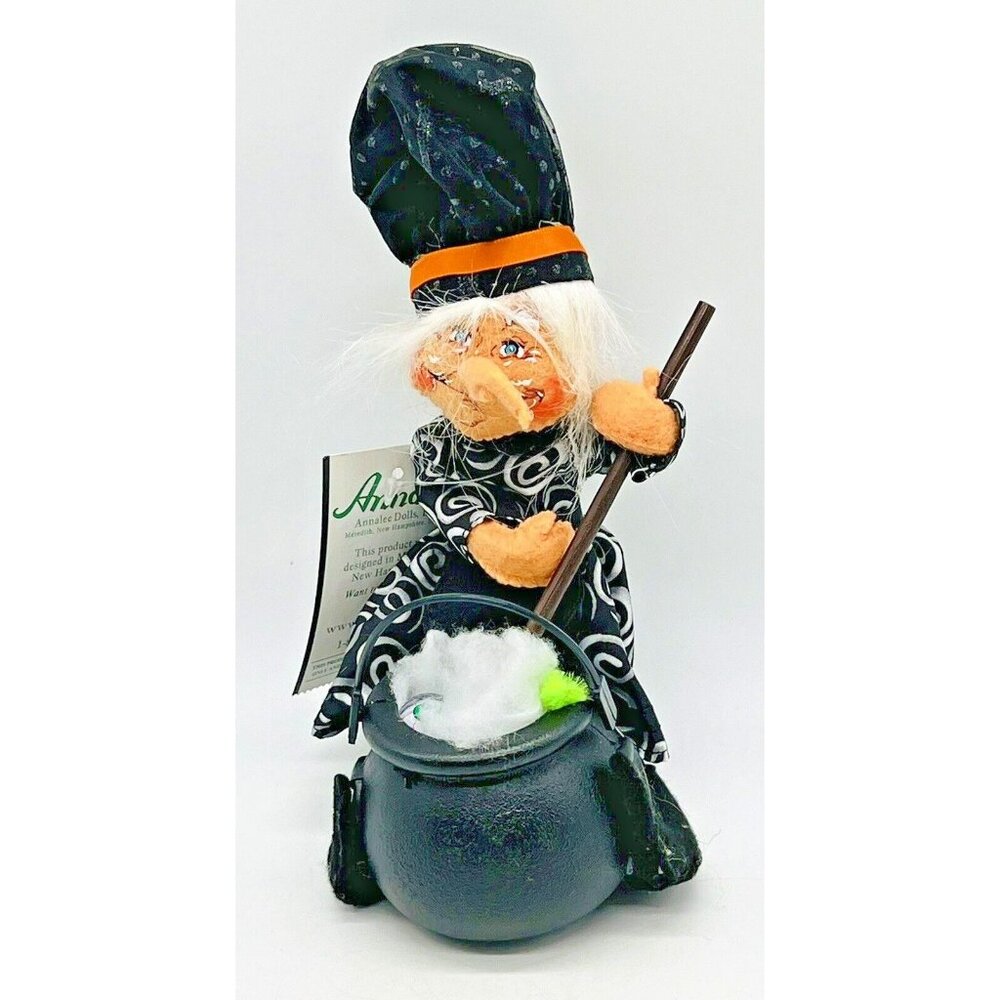 Annalee Witches Brew Black Halloween Doll Cauldron Eyeball‎ 6 inch 2011 Tag HTF